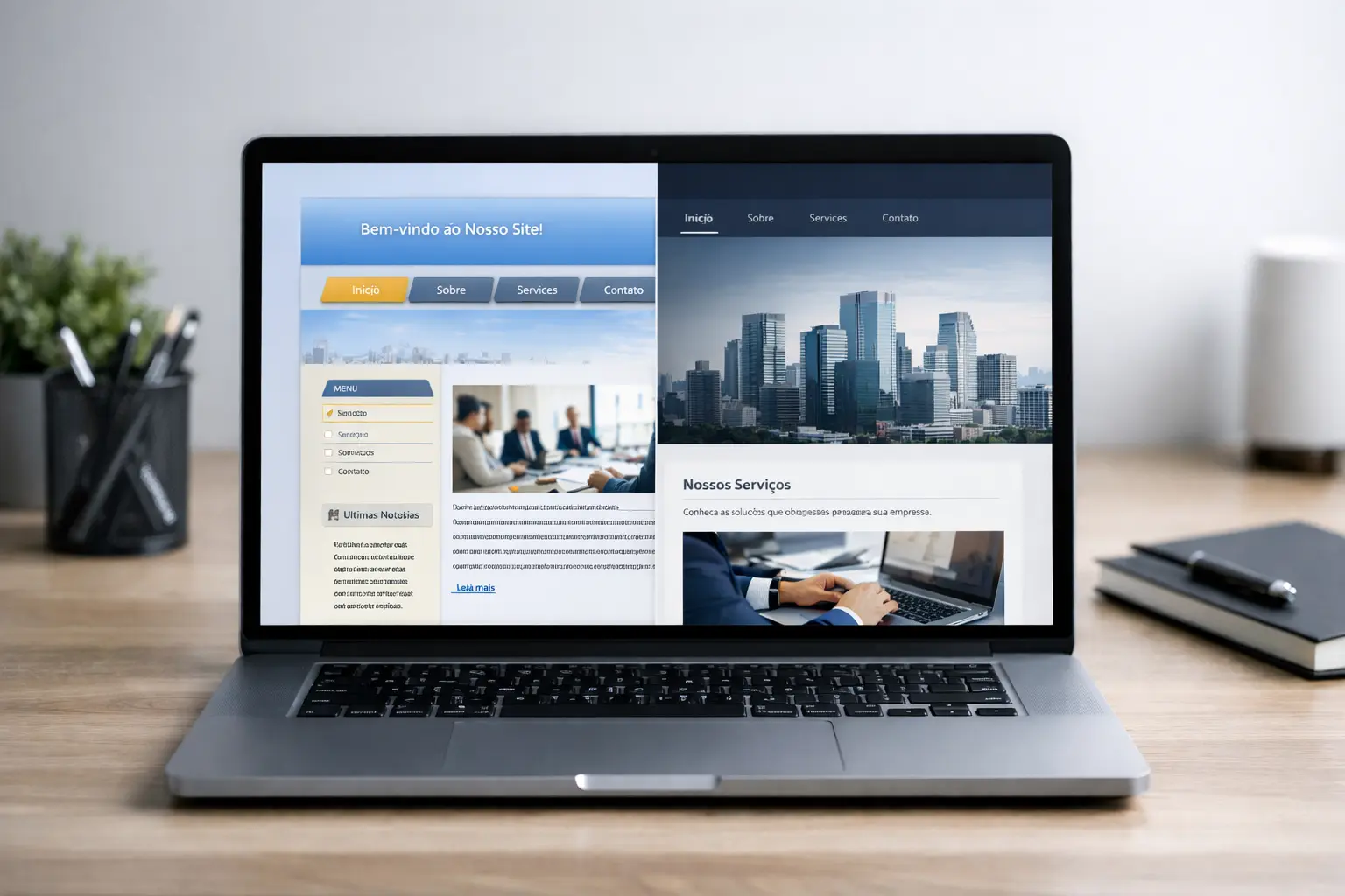 Site institucional profissional para empresas com design moderno